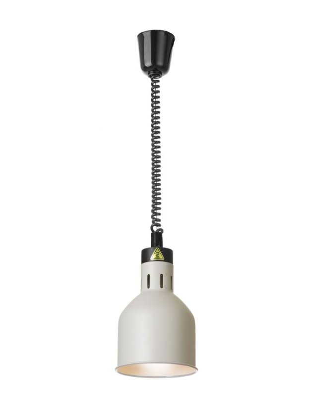 Výškově nastavitelná ohřívací lampa válcová, HENDI, Bílá, 230V/375W, ⌀175x(H)250mm