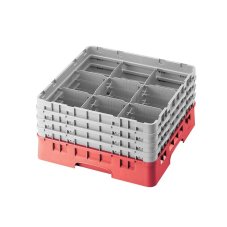 Cambro Koš Camrack 9 pozic, výška sklenice 25,8 cm - Červená