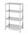 Skladový regál se 4 plnými policemi – šroubovaný, HENDI, Kitchen Line, 1000x600x(H)1800mm