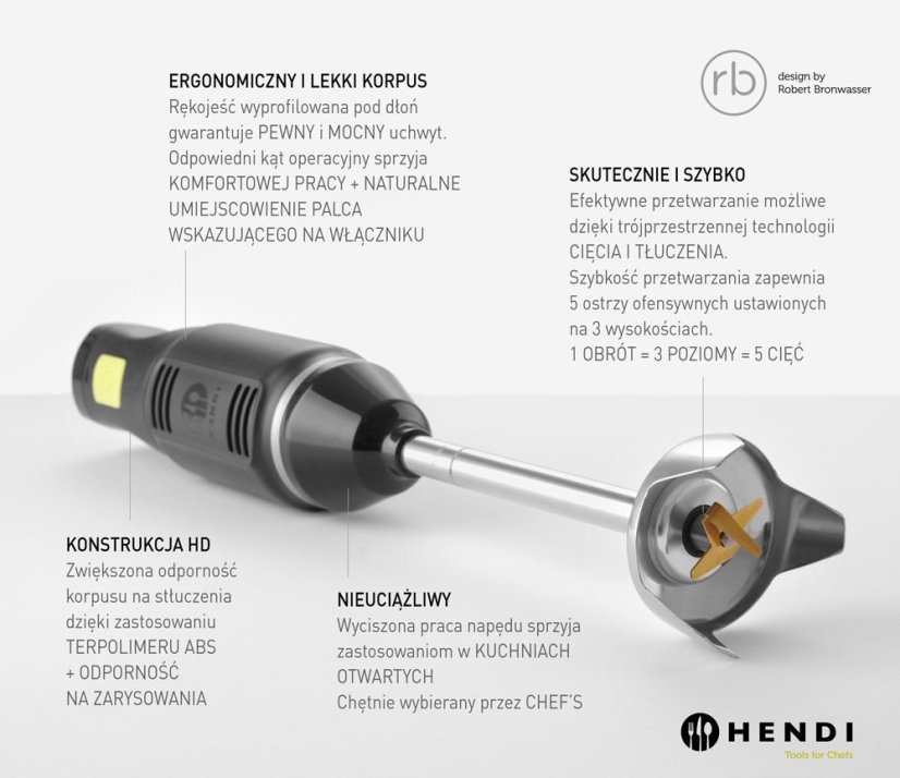Tyčový mixér HENDI BLEND, HENDI, designed by Robert Bronwasser, 230V/250W, ⌀71x(H)450mm
