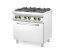 Plynový sporák se 4 hořáky a konvektomatem GN 1/1, HENDI, Kitchen Line, 230V/3000W, 19kW, 800x722x(H)900mm