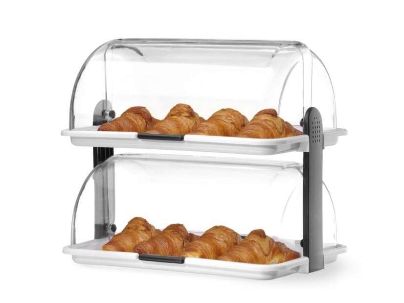 Roll-top vitrína, HENDI, Bílá, 475x325x(H)415mm, Obdélníkové