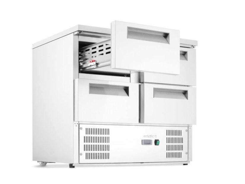 Chladicí stůl s pracovní deskou z nerezové oceli, Arktic, 112L, 230V/143W, 700x900x(H)855mm