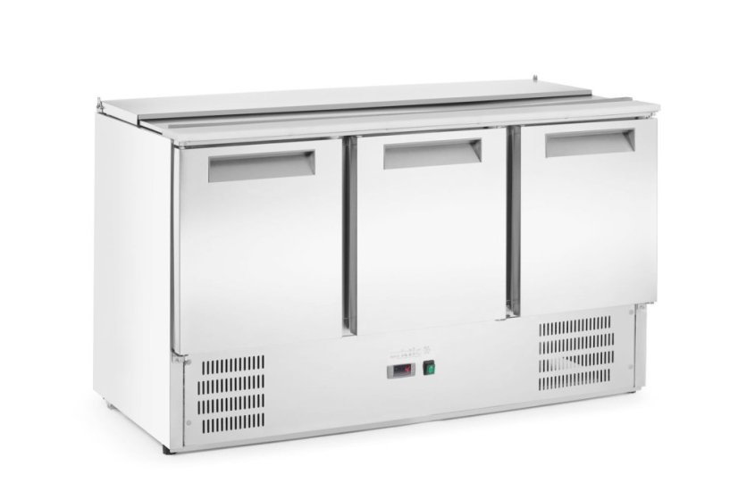Třídveřový chlazený salátový stůl s odklápěcím víkem, Arktic, 219L, 230V/155W, 700x1365x(H)860mm