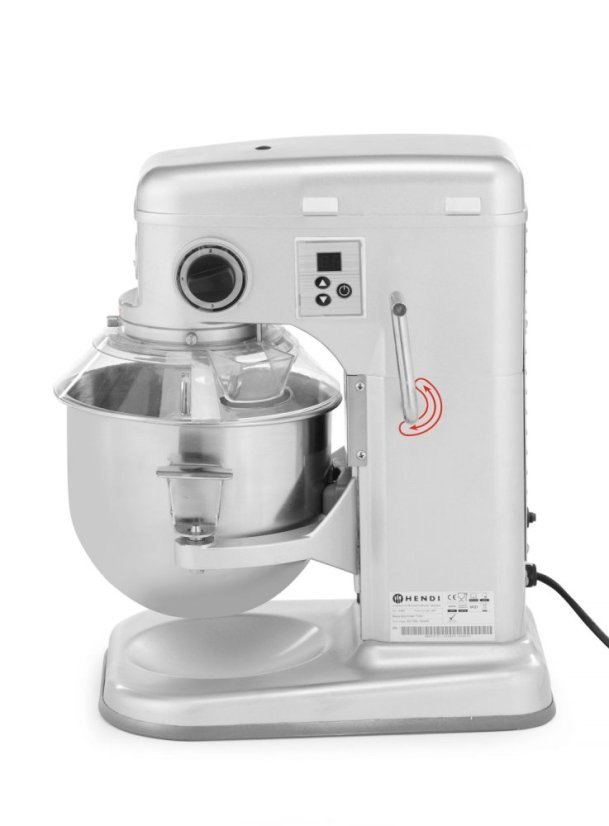Planetární mixer, HENDI, Kitchen Line, 7L, Stříbrná, 230V/650W, 317x440x(H)490mm