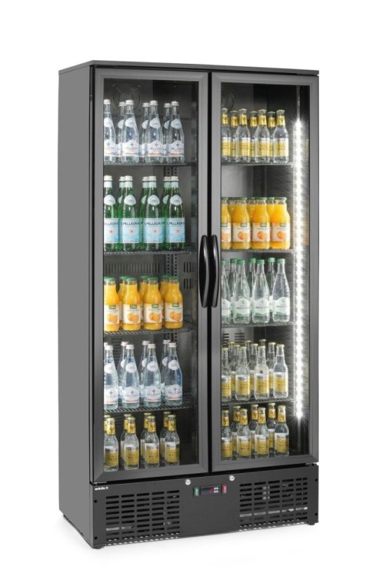 Dvoudveřová chladnička do baru, Arktic, 384L, Černá, 220-240V/365W, 900x530x(H)1820mm