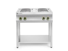 Elektrický vařič Kitchen Line – 4 plotýnky s otevřenou podstavou, HENDI, Kitchen Line, 400V/10400W, 800x700x(H)900mm
