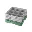 Cambro Koš Camrack 9 pozic, výška sklenice 30 cm - Zelená