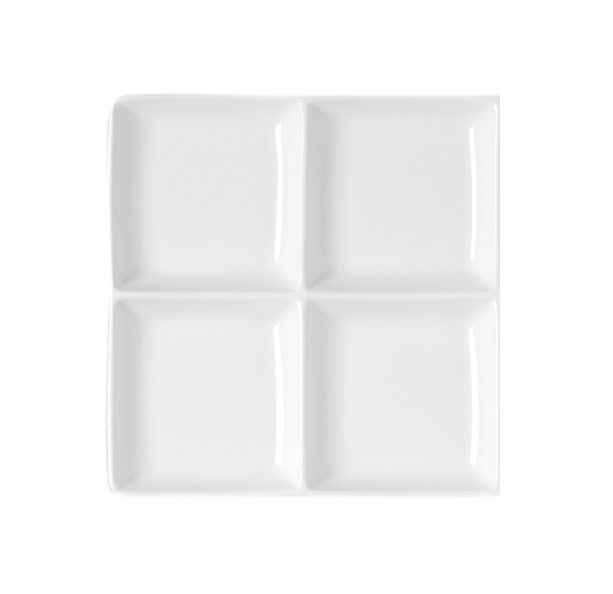 RAK Porcelain RAK Minimax talíř čtvercový, 4 segmenty 20 × 20 cm | RAK-OPSP4C
