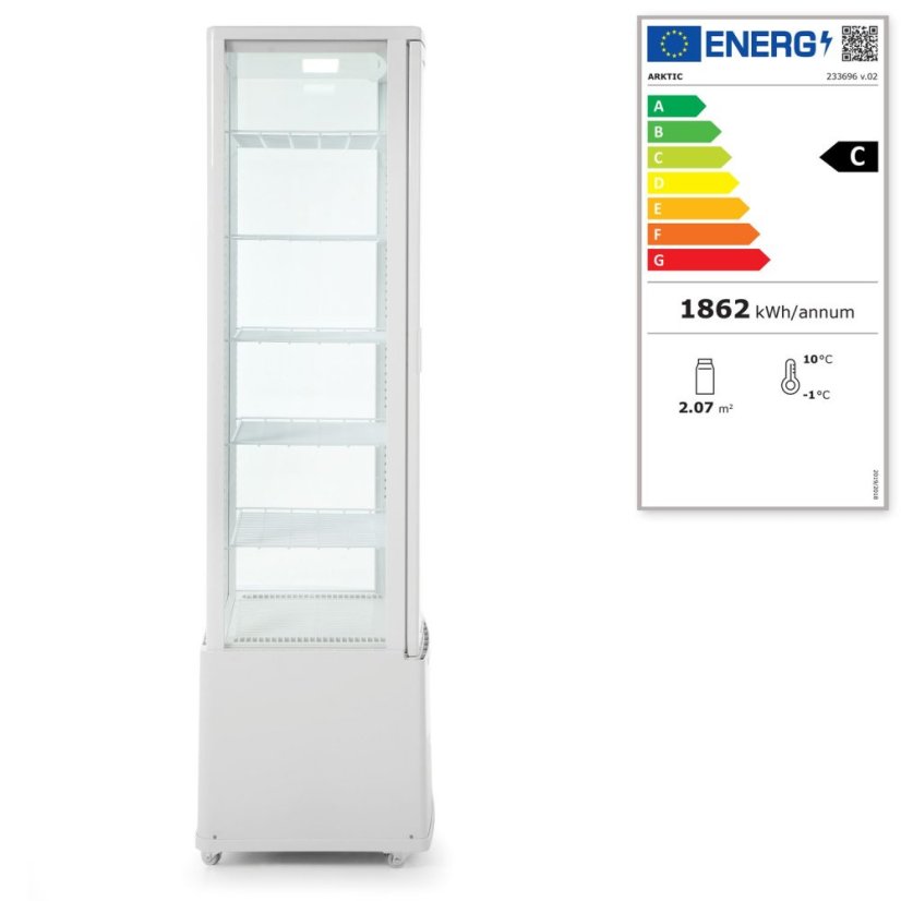 Chlazená skříň displeje, 270 l, Arktic, Bílá, 230V/290W, 556x526x(H)1913mm