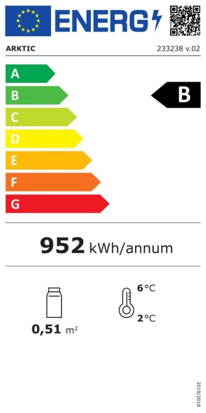 Chlazená skříň displeje, 68 l, Arktic, Černá, 230V/170W, 444x397x(H)875mm