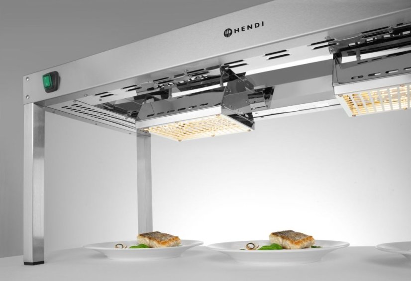 Zahřívací most, HENDI, Stříbrná, 230V/1000W, 1000x400x(H)400mm, Obdélníkové