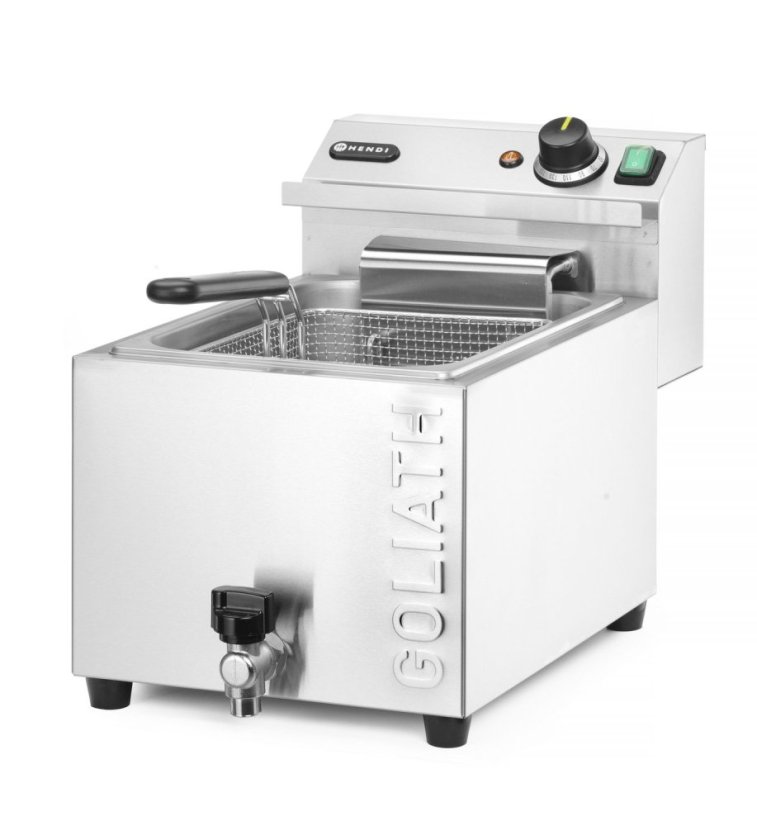 Fritéza XL s vypouštěcím kohoutem HENDI GOLIATH, HENDI, 10L, 400V/10200W, 300x585x(H)392mm