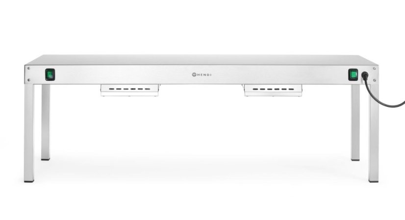 Zahřívací most, HENDI, Stříbrná, 230V/1000W, 1200x400x(H)400mm, Obdélníkové
