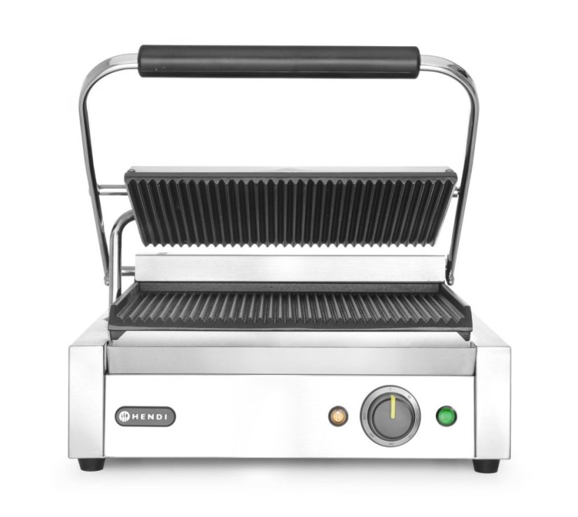 Kontaktní gril Panini, HENDI, Stříbrná, 220-240V/2200W, 430x375x(H)216mm