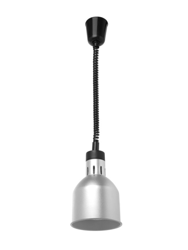 Výškově nastavitelná ohřívací lampa válcová, HENDI, Stříbrná, 230V/375W, ⌀175x(H)250mm