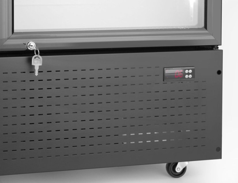 Barová chladnička s podsvíceným panelem, dvoudveřová, Arktic, 512L, Černá, 230V/510W, 585x1120x(H)1900mm