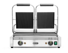 Kontaktní gril, double verze, HENDI, horní i spodní část vroubkovaná, 230V/3600W, 570x375x(H)216mm