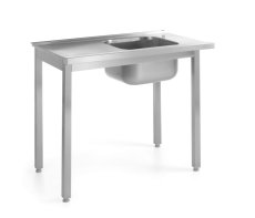 Nakládací stůl pro myčky nádobí s dřezem – šroubovaný, HENDI, Kitchen Line, 1000x600x(H)850mm