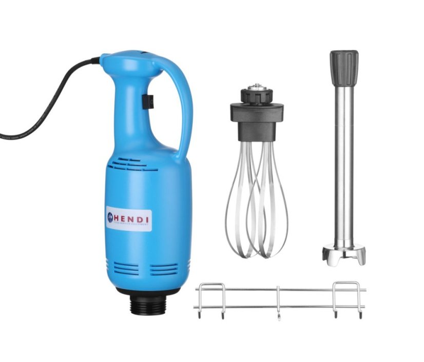 Ruční mixér s proměnnou rychlostí 400 s šlehačkou a závěsem, HENDI, 230V/400W, 155x120x(H)790mm