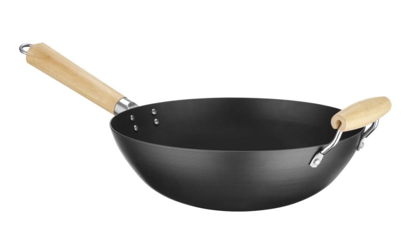 Wok s dřevěnou rukojetí, HENDI, ⌀324x565mm