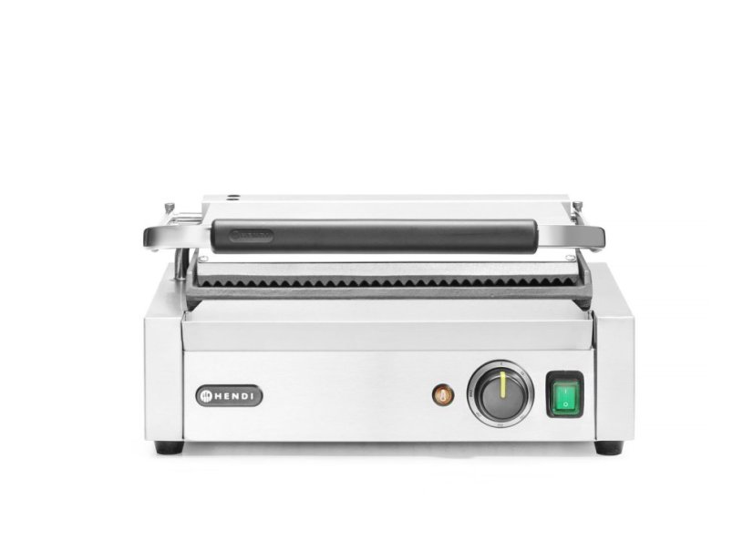 Kontaktní gril Panini, HENDI, vroubkovaná horní část, hladká spodní část, 230V/2200W, 430x375x(H)216mm