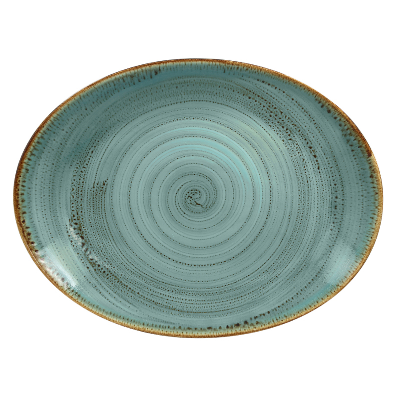 RAK Porcelain RAK Twirl talíř oválný 36 × 27 cm – lagoon | RAK-TWNNOP36LA