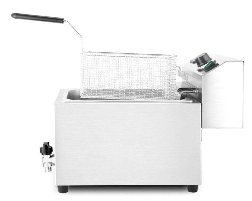 Hluboká fritéza XL s vypouštěcím kohoutkem, HENDI, Profi Line, 10L, 400V/6600W, 300x585x(H)377mm