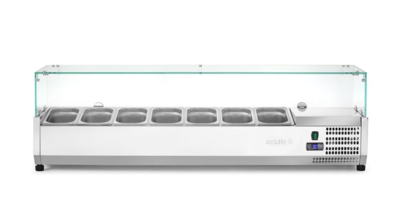Chladicí zásobník GN 1/4, Arktic, 7 x GN 1/4, GN 1/4, 31,5L, 230V/180W, 335x1505x(H)460mm