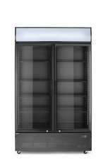 Barová chladnička s podsvíceným panelem, dvoudveřová, Arktic, 512L, Černá, 230V/510W, 585x1120x(H)1900mm