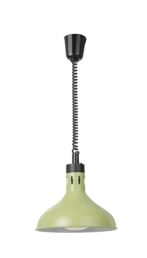 Výškově nastavitelná ohřívací lampa, zvonovitý tvar, HENDI, Zelená, 230V/250W, ⌀295x(H)207mm
