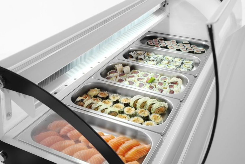 Stojan na sushi 5x GN 1/3, Arktic, 230V/160W, 1307x445x(H)327mm