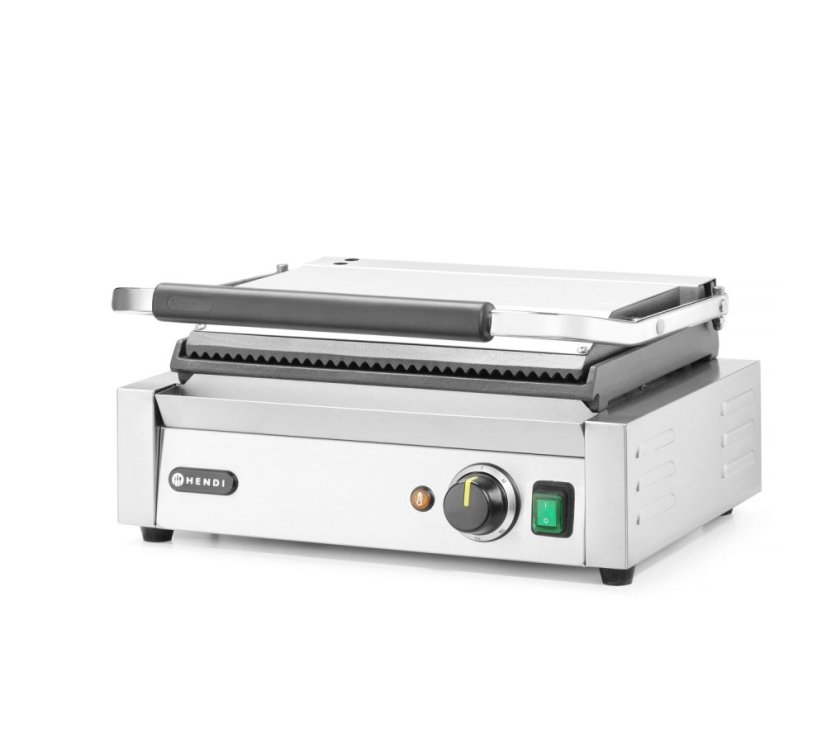 Kontaktní gril Panini, HENDI, vroubkovaná horní část, hladká spodní část, 230V/2200W, 430x375x(H)216mm