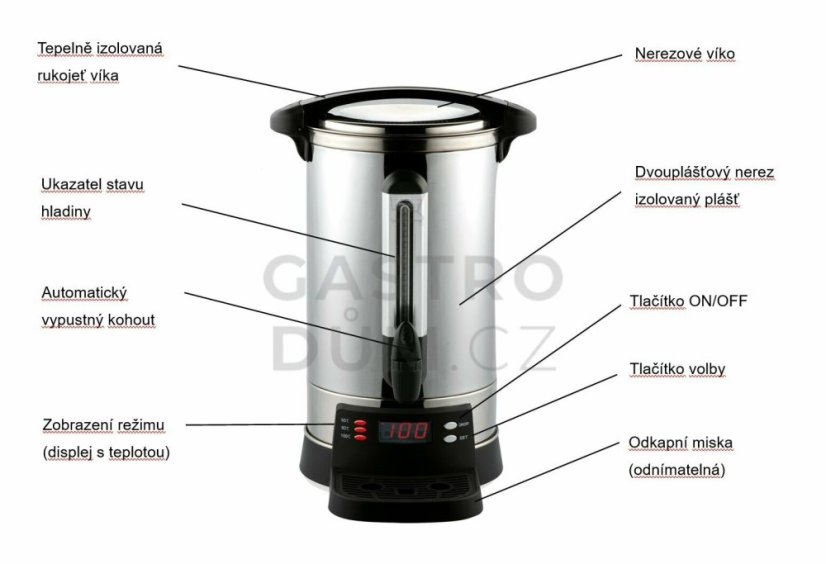 Tip-gastro varný izolovaný termos WBD-20