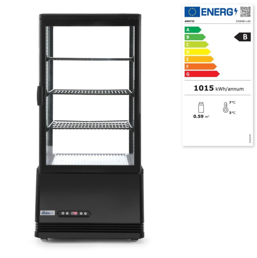 Chlazená skříň displeje, 78 l, Arktic, černá, 230V/170W, 444x397x(H)940mm