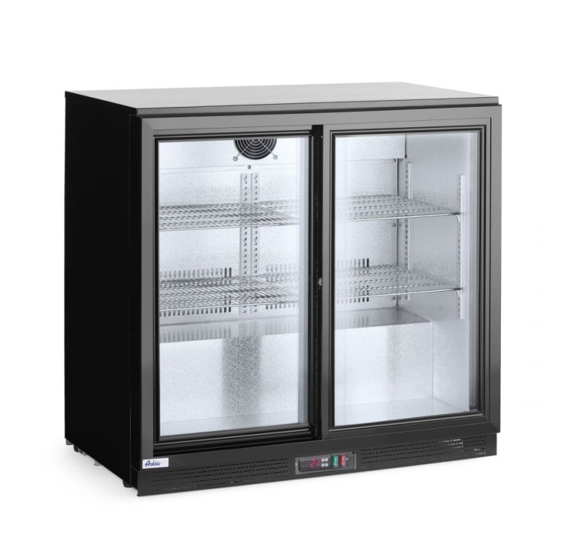 Zadní barová chladnička s dvojitými posuvnými dveřmi, Arktic, 158L, Černá, 230V/160W, 520x900x(H)870mm