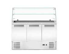 Třídveřový chlazený salátový stůl se skleněným nástavcem, Arktic, 219L, 230V/155W, 695x1365x(H)1270mm