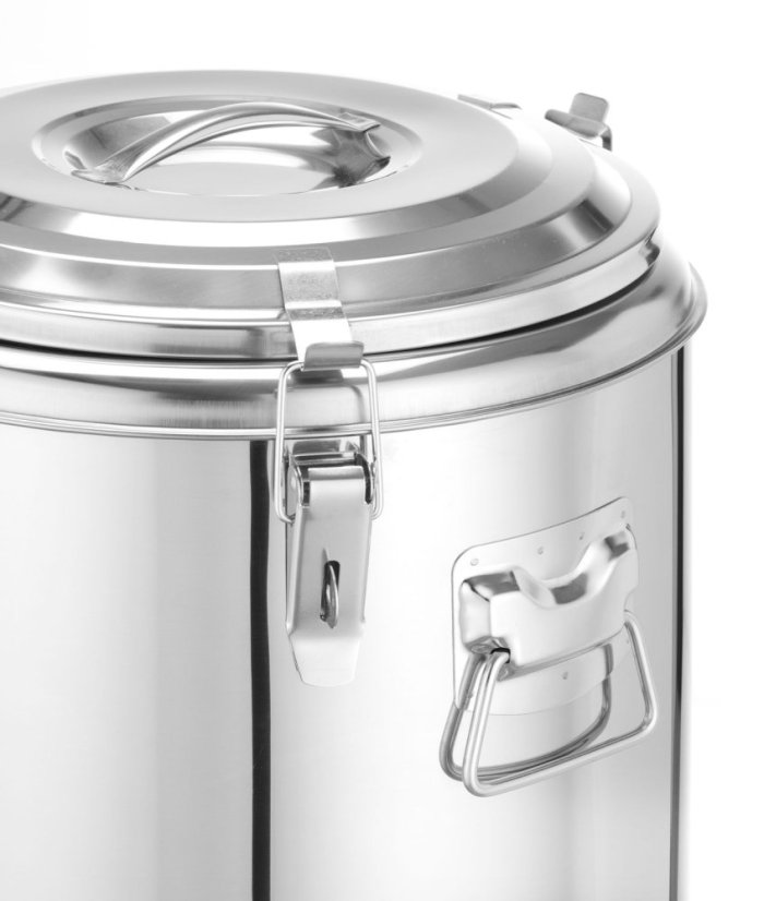 Termoska na přepravu potravin, HENDI, Kitchen Line, 23L, Stříbrná, ⌀350x(H)440mm
