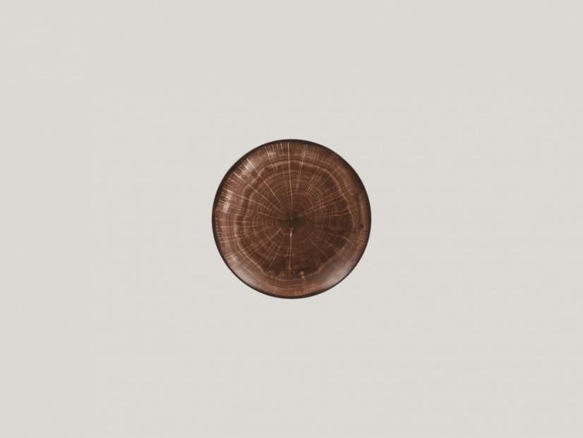 RAK Porcelain RAK Woodart talíř dezertní coupe 15 cm – tmavě hnědá | RAK-WDNNPR15OB