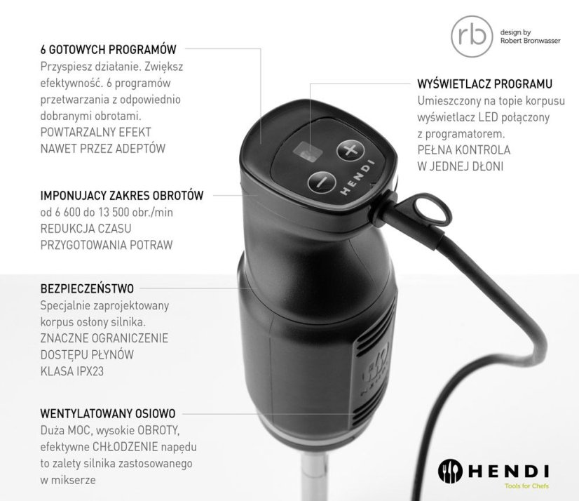 Tyčový mixér HENDI BLEND, HENDI, designed by Robert Bronwasser, 230V/250W, ⌀71x(H)450mm
