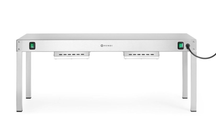 Zahřívací most, HENDI, Stříbrná, 230V/1000W, 1000x400x(H)400mm, Obdélníkové