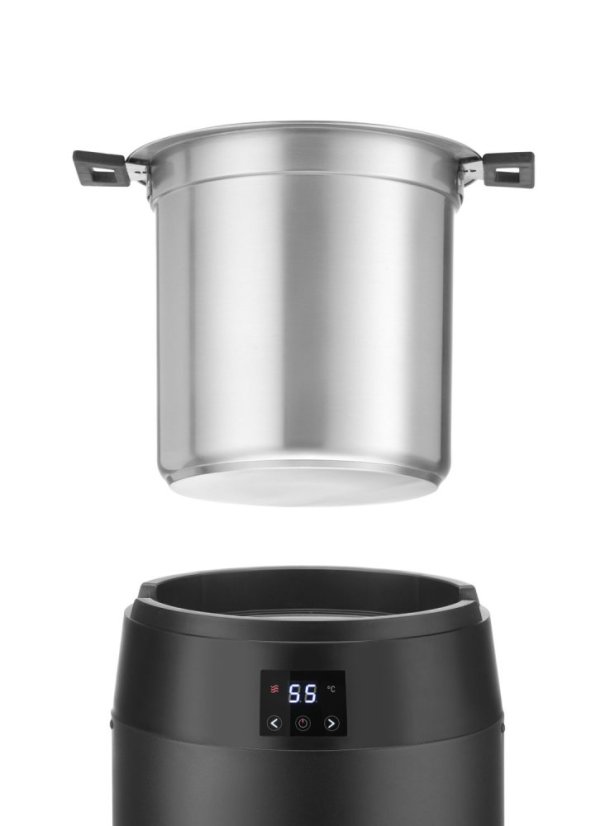 Kotlík na polévku bez vody, 10L, HENDI, 10L, Černá, 230V/450W, ⌀330x(H)398mm