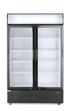 Barová chladnička s podsvíceným panelem, dvoudveřová, Arktic, 512L, Černá, 220-240V/510W, 1120x585x(H)1900mm