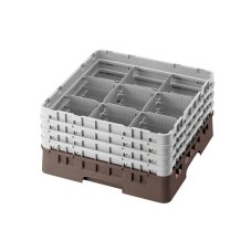 Cambro Koš Camrack 9 pozic, výška sklenice 9 cm - Hnědá