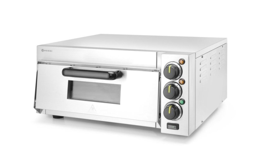 Jednokomorová pec na pizzu 2000 W, HENDI, Stříbrná, 230V/2000W, 580x560x(H)275mm