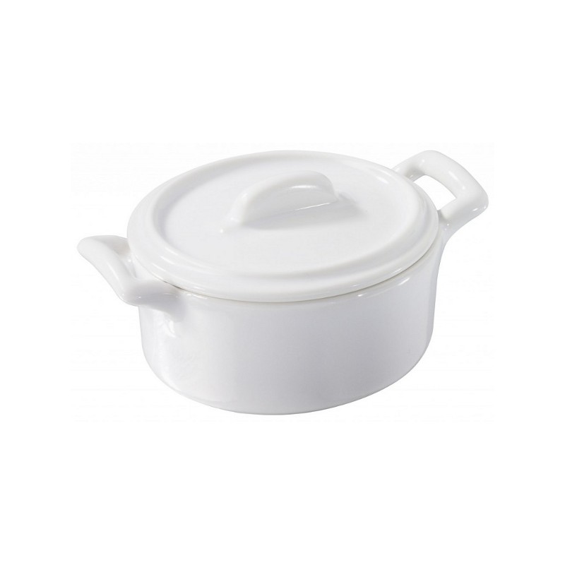 Revol Belle Cuisine hrnec oválný s pokličkou 11 × 10 × 6,5 cm, bílý