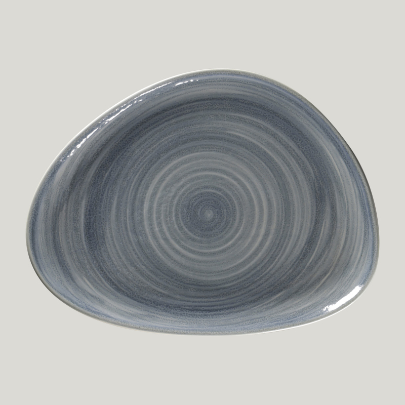 RAK Porcelain RAK Spot talíř mělký 32,5 × 25 cm, šedomodrý | RAK-SJDFLFP32