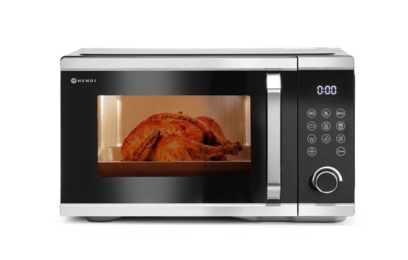 Mikrovlnná trouba s funkcí air fryer., HENDI, 26,4L, Černá, 230-240V/1500W, 523x451x(H)300mm