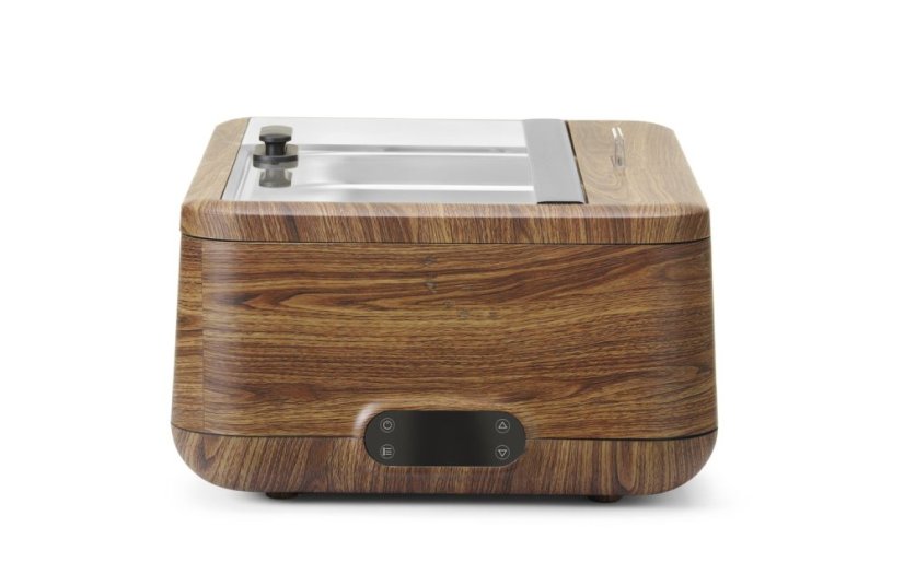 Chafing dish UNIQ, HENDI, designed by Robert Bronwasser, GN 1/1, Dřevo, 230V/700W, 607x402x(H)245mm