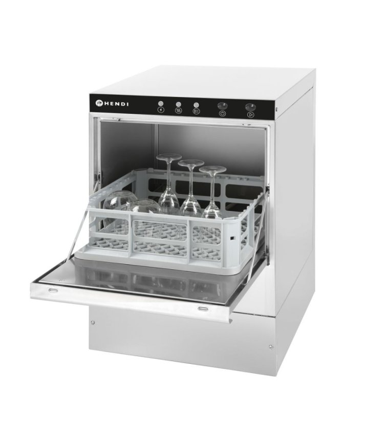 Myčka na sklo 40x40 - elektromechanické řízení, HENDI, s odpadním čerpadlem, 230V/2800W, 470x510x(H)710mm